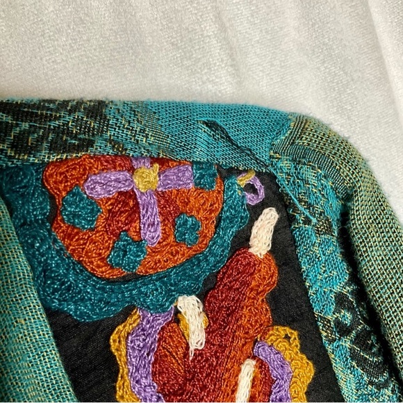 Soft Surroundings Istanbul Turquoise Tapestry Embroidered Jacket Kimono - Picture 6 of 12